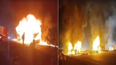 कर्नाटक के चित्रदुर्ग में आग का गोला बनी बस, 12 यात्री जिंदा जले